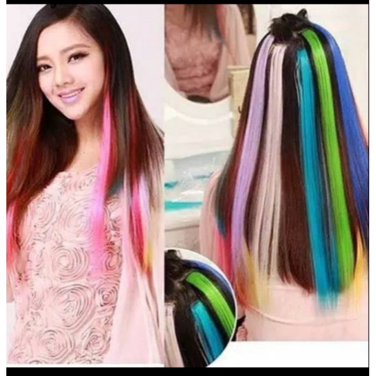 Mrcaisen HAIRCLIP WARNA wig hair clip colour highlight rambut sambung palsu extension