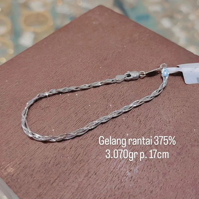gelang emas putih kadar 375%