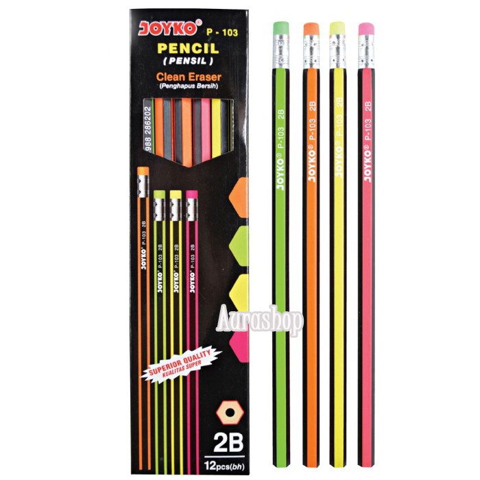 

PENSIL 2B JOYKO P-103 ADA HAPUSAN 1 BOX ISI 12 PCS