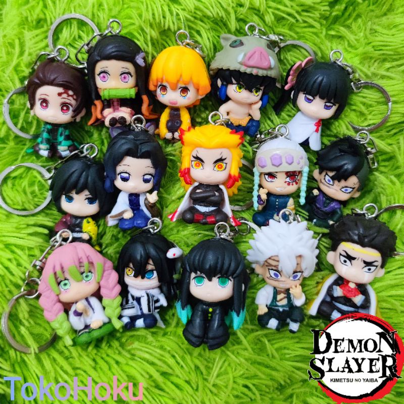 Gantungan Kunci Kimetsu no Yaiba Demon Slayer Pilar Hashira Action Figure Keychain