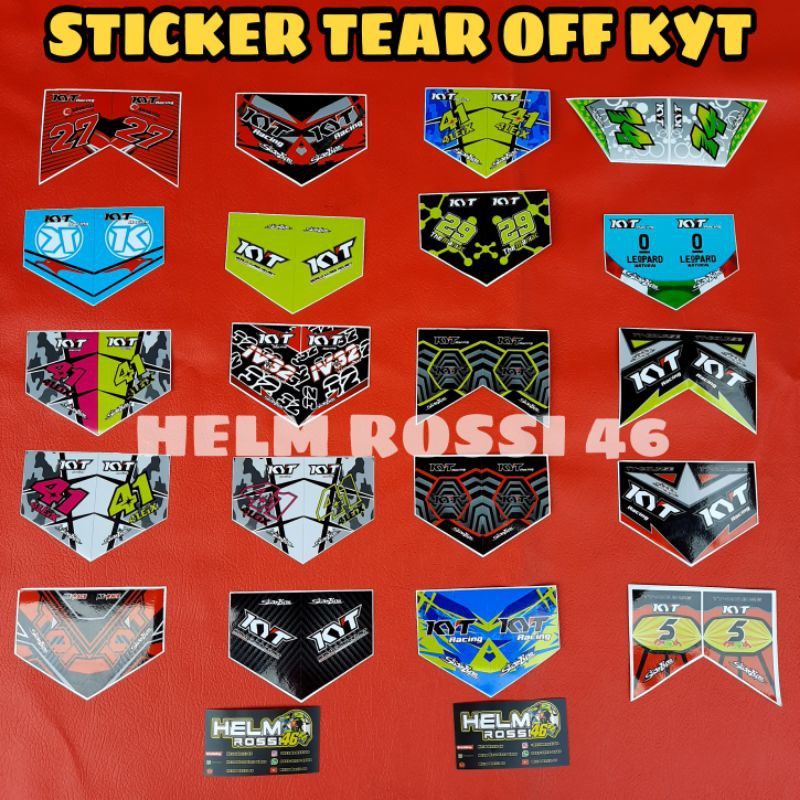 Sticker TEAR OFF KYT TT COURSE leopard VENDETTA FALCON RC7 R10 K2R NX RACE NHK