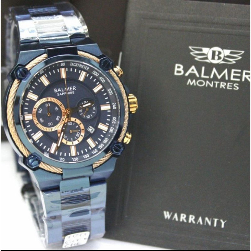 JAM TANGAN BALMER 7977 BLUE ROSEGOLD PRIA ORIGINAL GARANSI 1 TAHUN