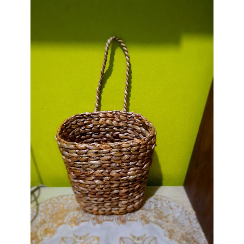 ANYAMAN POT/POT GANTUNG ECENG GONDOK/POT LUCU/POT ECENG GONDOK MURAH