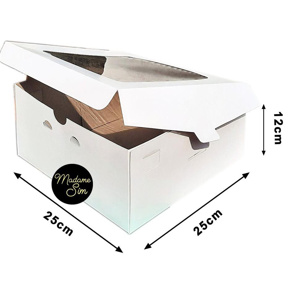 

K55X KOTAK KUE - CAKE BOX 25 x 25 x 12 CM - DUPLEX PUTIH ( ISI 10 PCS ) VA0