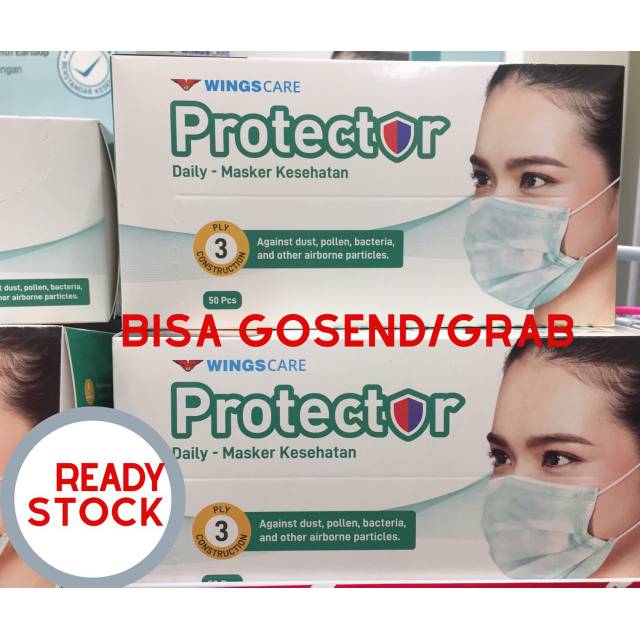 Masker Medis WINGS CARE Protector 3 Lapis 3 Ply Isi 50 Lembar Per Box