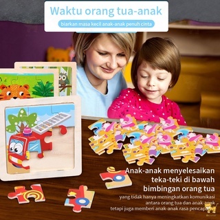 Halo Baby Store puzzle kayu anak mainan edukasi puzzle motif hewan lucu