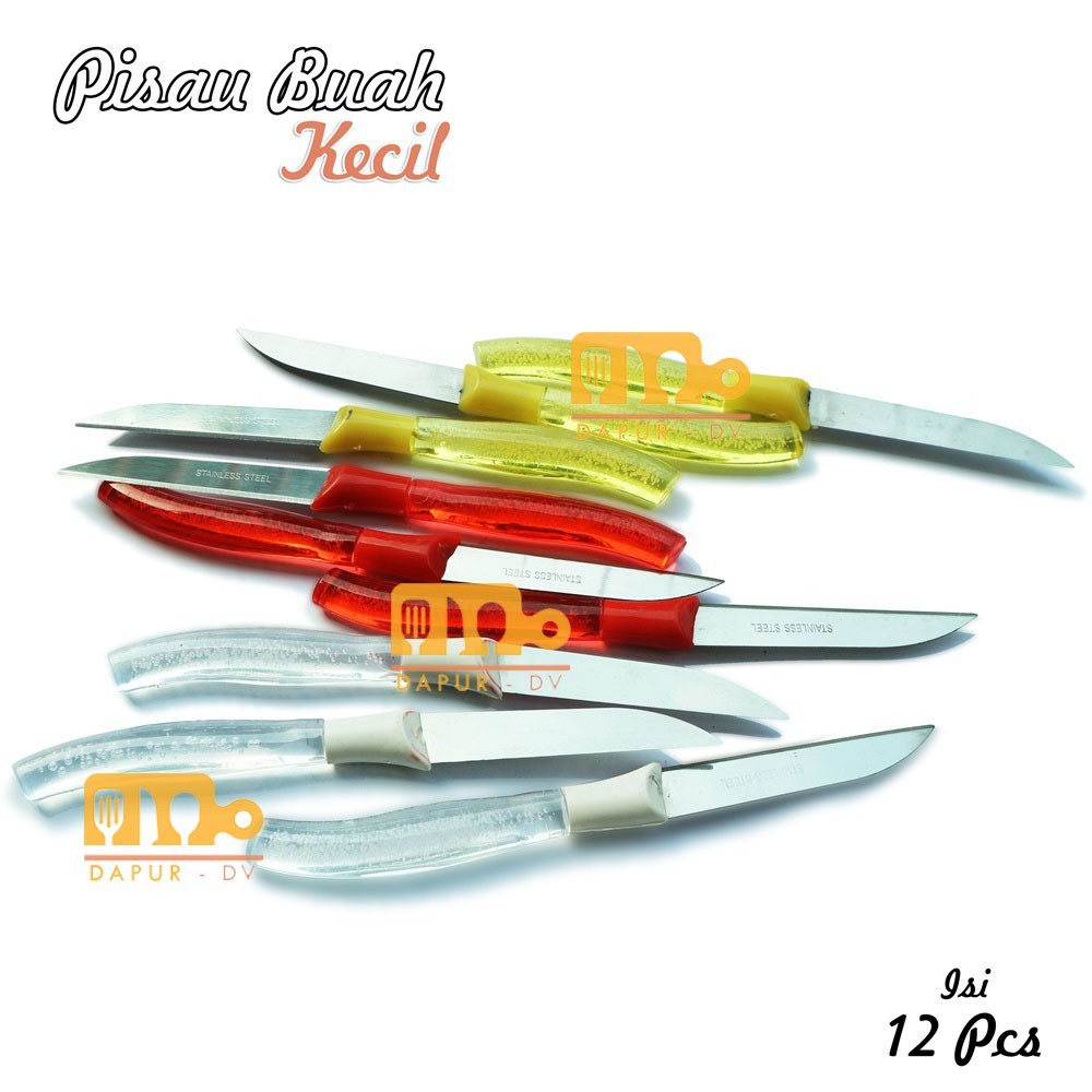 Pisau buah / pisau ukir fruit knife stainless steel - isi 12 pcs