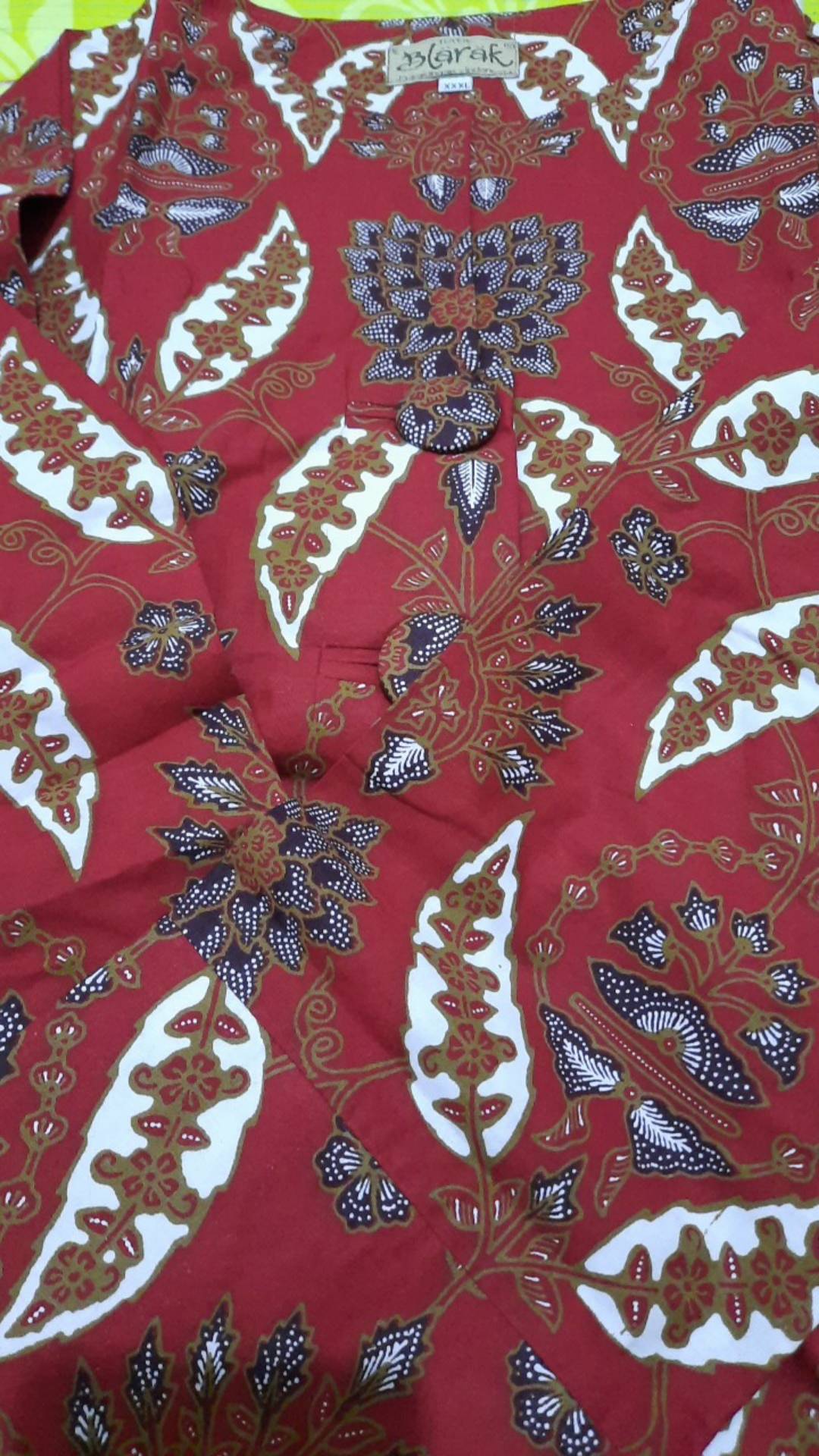 Tunik Batik Blarak Motif Daun Merah