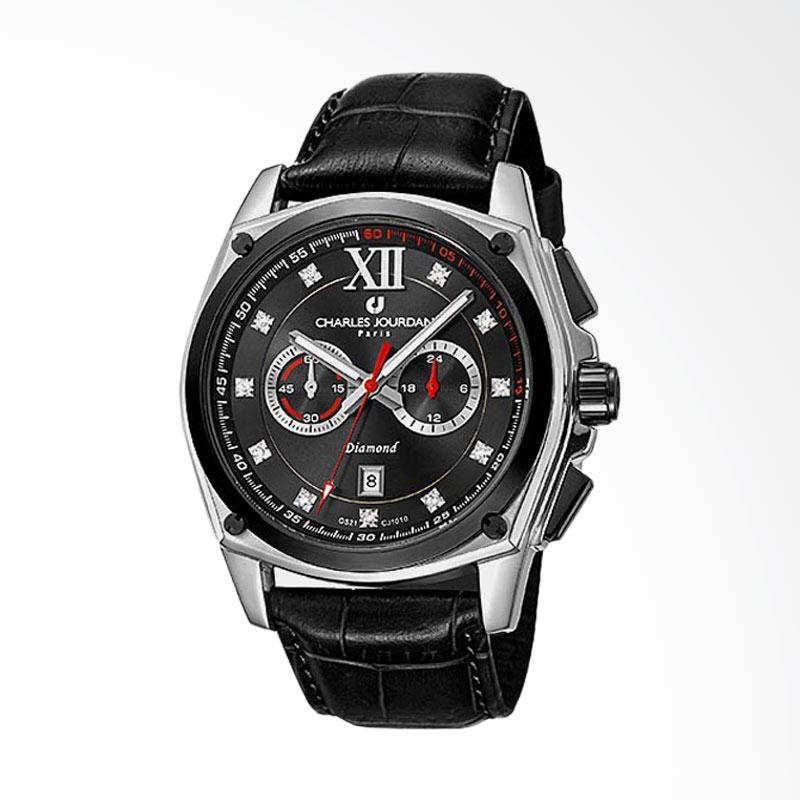 Jam Tangan Pria Charles Jourdan Black Dial Men Leather Strap Analog CJ1010-1333C Original