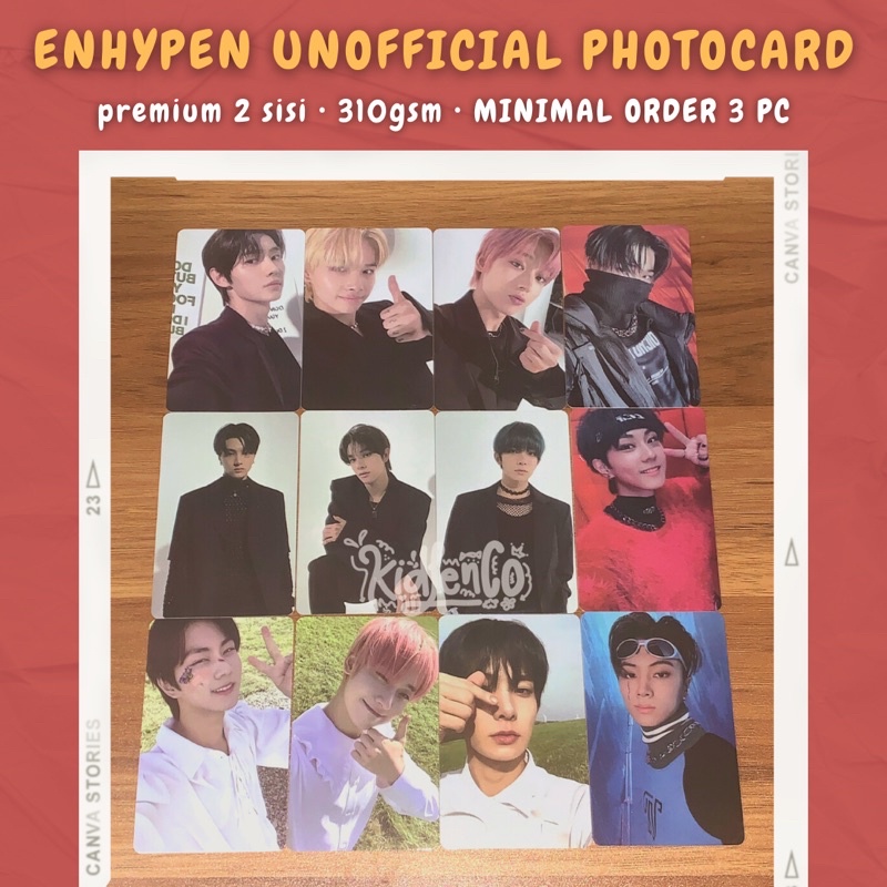 [MIN 3] DUPE ANSWER ♡ enhypen unofficial premium 310 gsm photocard 2 sisi ♡ lucky draw soundwave weverse no yet wibu ♡ Jungwon Heeseung Jay Jake Sunghoon Sunoo Niki Ni-ki