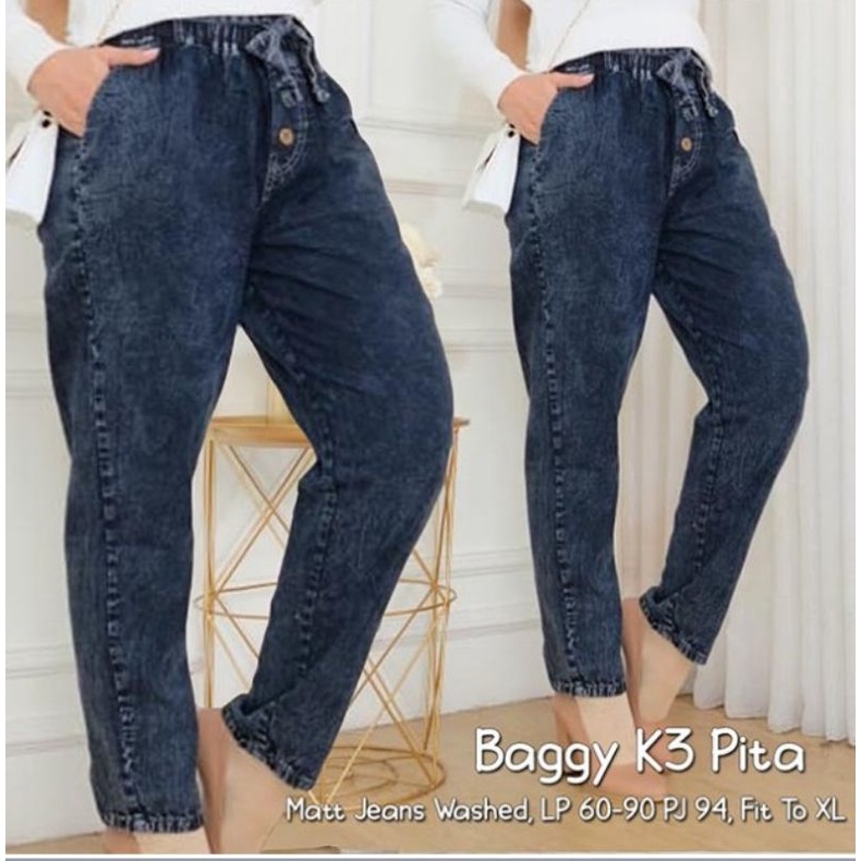[TERMURAH] CELANA BAGGY JEANS WASH SIMPLE ME