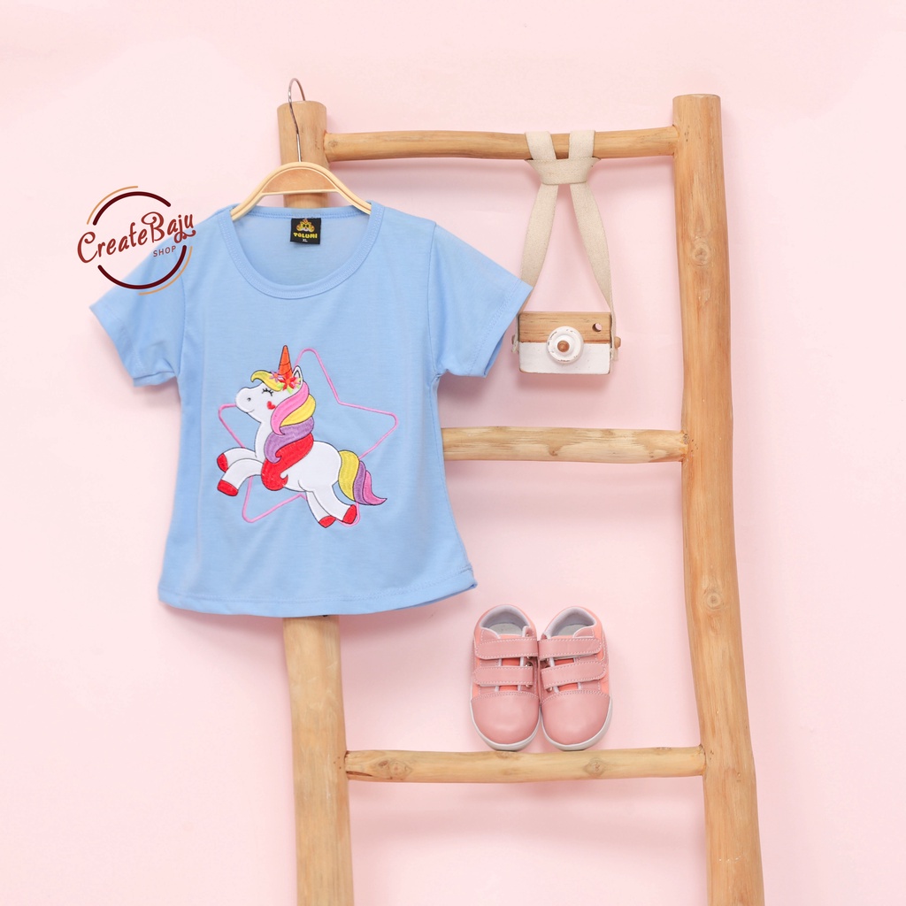 BAJU KAOS ANAK CEWEK 1-4 TAHUN UNICORN BINTANG TERMURAH ATASAN ANAK CEWEK WARNA RANDOM