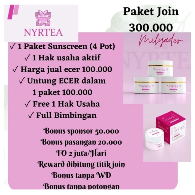 SUNSCREEN NYRTEA 1 BOX ISI 4 CREAM PLUS JOINTMEMBER