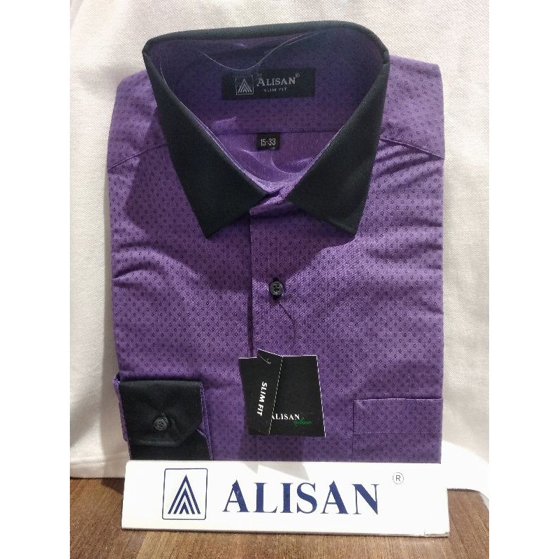 Kemeja Polos Kombinasi ALISAN Lengan panjang