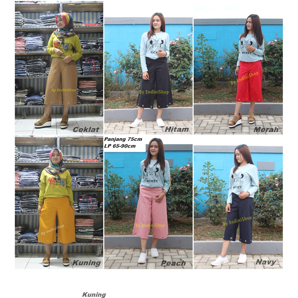 Terbaru Celana Wanita Kulot Bot Ring 7/8 Numia