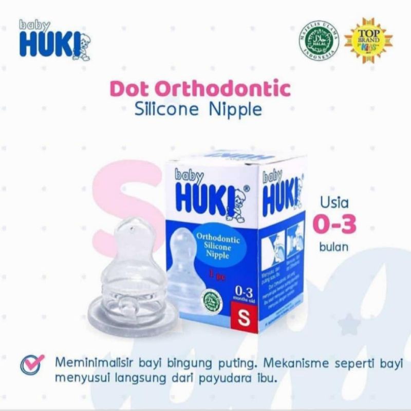 Dot nipple bayi baby Huki dot gepeng dan super flo isi 1 2 3