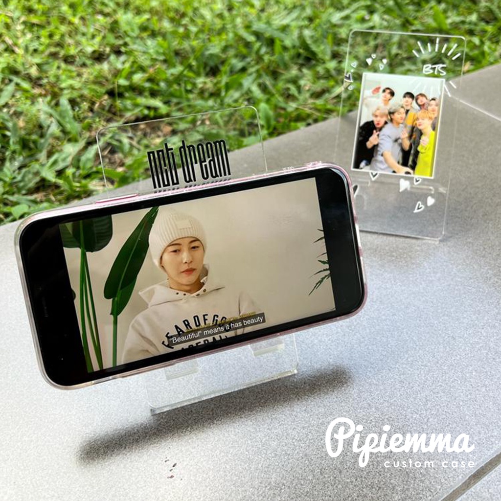 PHONE HOLDER NCT BTS CUSTOM DUDUKAN HP PENYANGGA HP STAND PHONE HOLDER AKRILIK STAND HP/ TATAKAN HP BTS NCT
