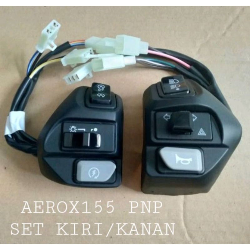 SAKLAR SET KIRI DAN KANAN AEROX 155 PLUS TOMBOL DIM 3 TITIK PLUS TOMBOL HAZARD