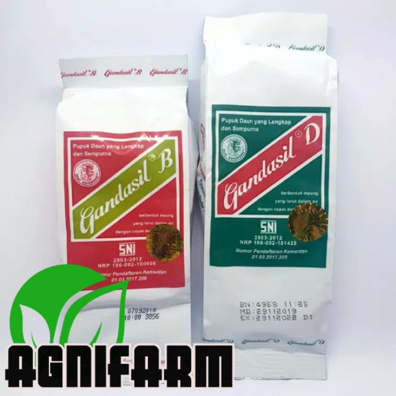 Pupuk GANDASIL B dan GANDASIL D vitamin tanaman hias dan buah 100gr