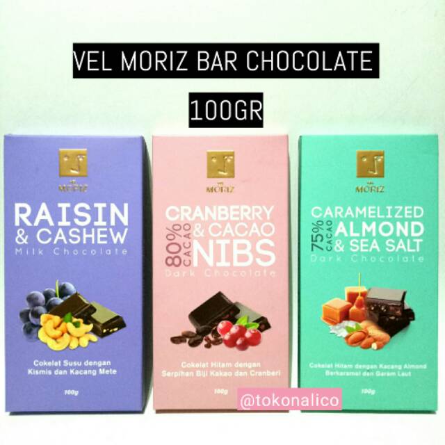 VEL MORIZ BAR CHOCOLATES 100GR