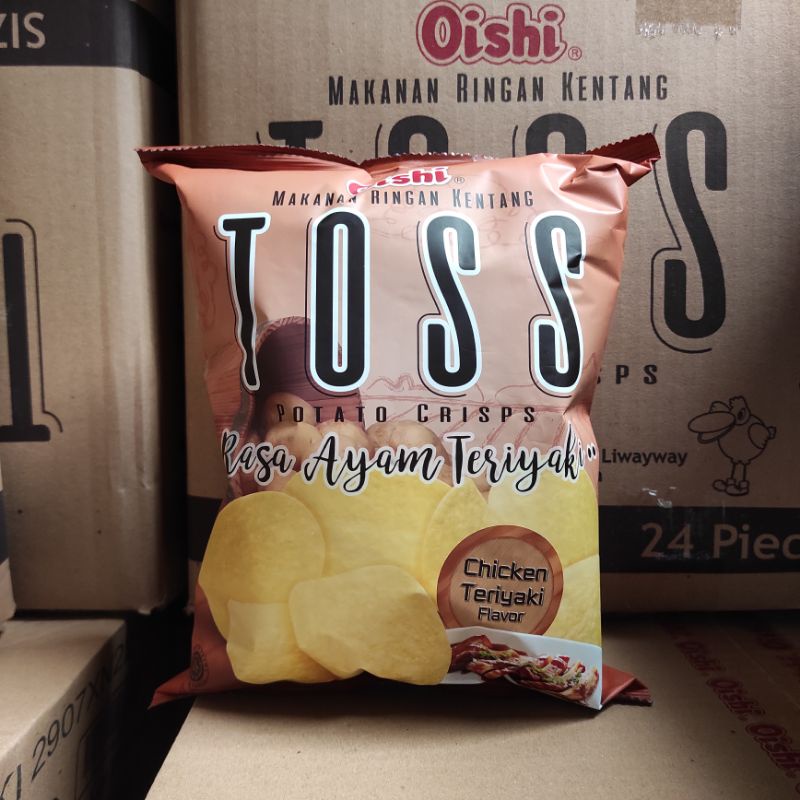 

Oishi toss potato crips rasa ayam teriyaki 75gr snack piknik cemilan camping