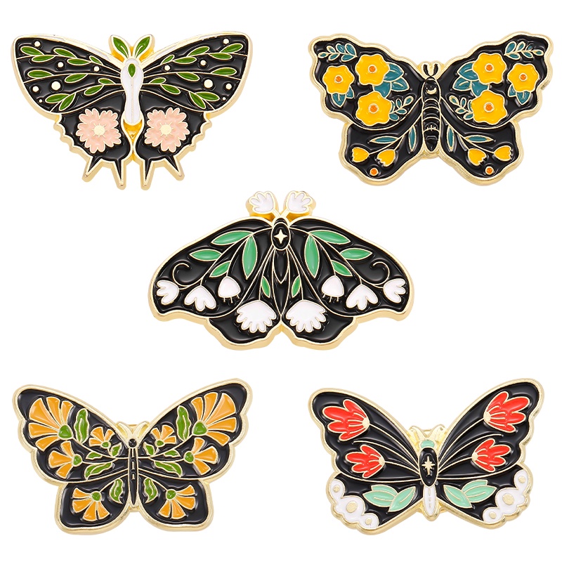 Bros Pin Desain Kartun Bunga Butterfly Untuk Aksesoris Pakaian