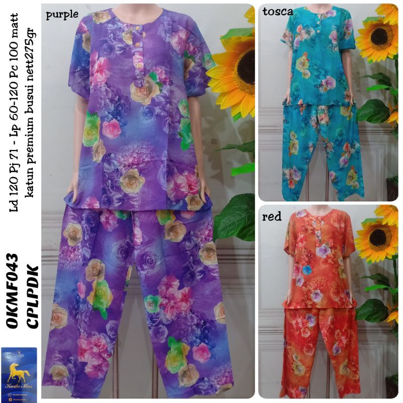 Setelan jumbo atasan lengan pendek celana panjang merk Kuda Mas