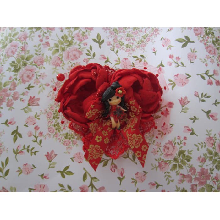 

terlaris pita clay flower red chinese girl murah