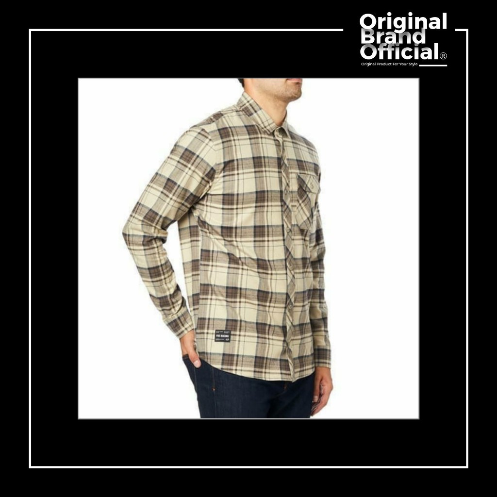 Kemeja Fox Racing gamut stretch Flannel (FULL TAG) SAND 100% Original