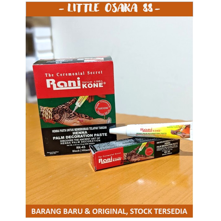 Henna Rani Kone 45 Palm Decoration Paste Black 6 Gram