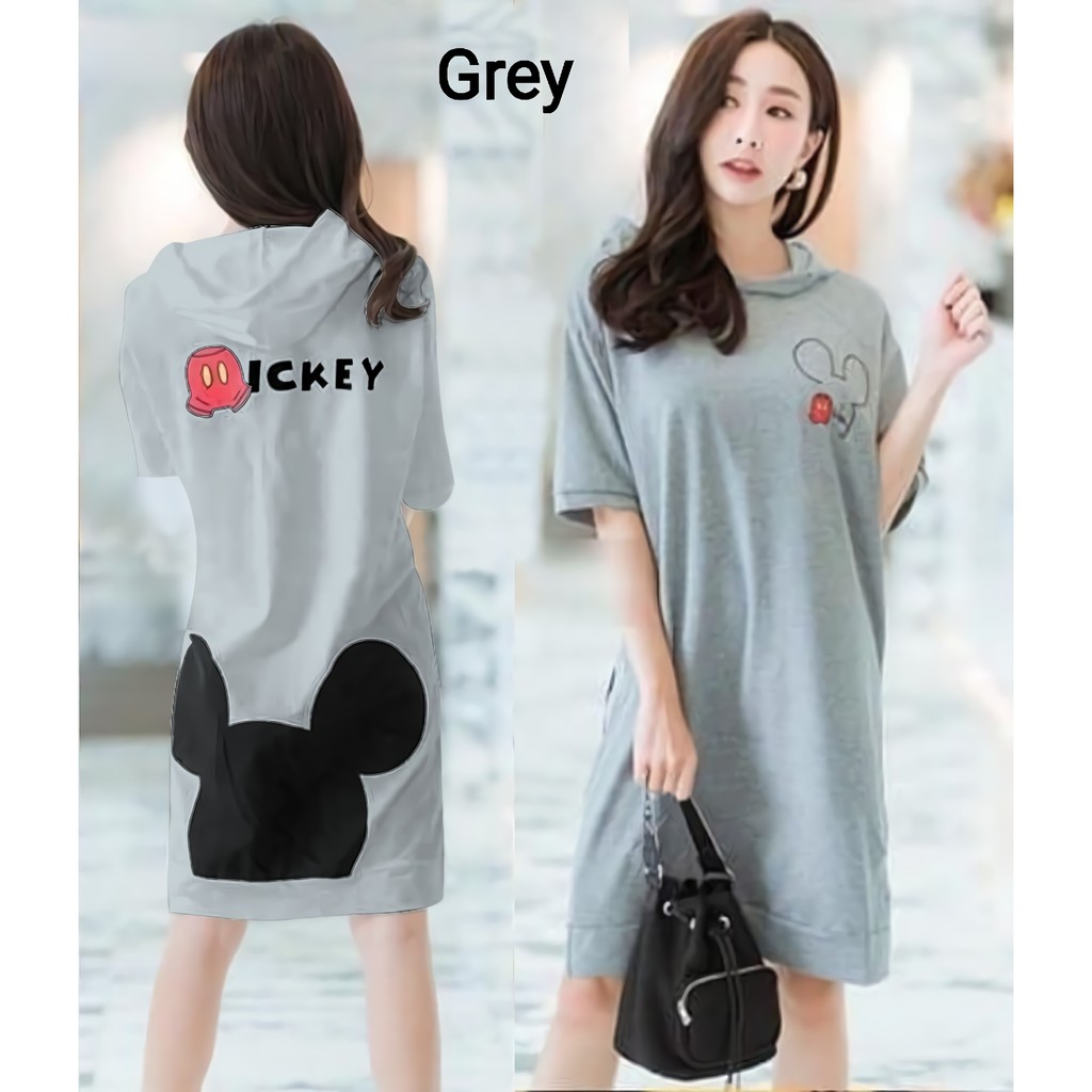 DRESS HODIE WANIYA STYLE CASUAL WARNA GREY ABU ABU BAHAN BABYTERRY ORIGINAL KUALITAS BAGUS IMPORT