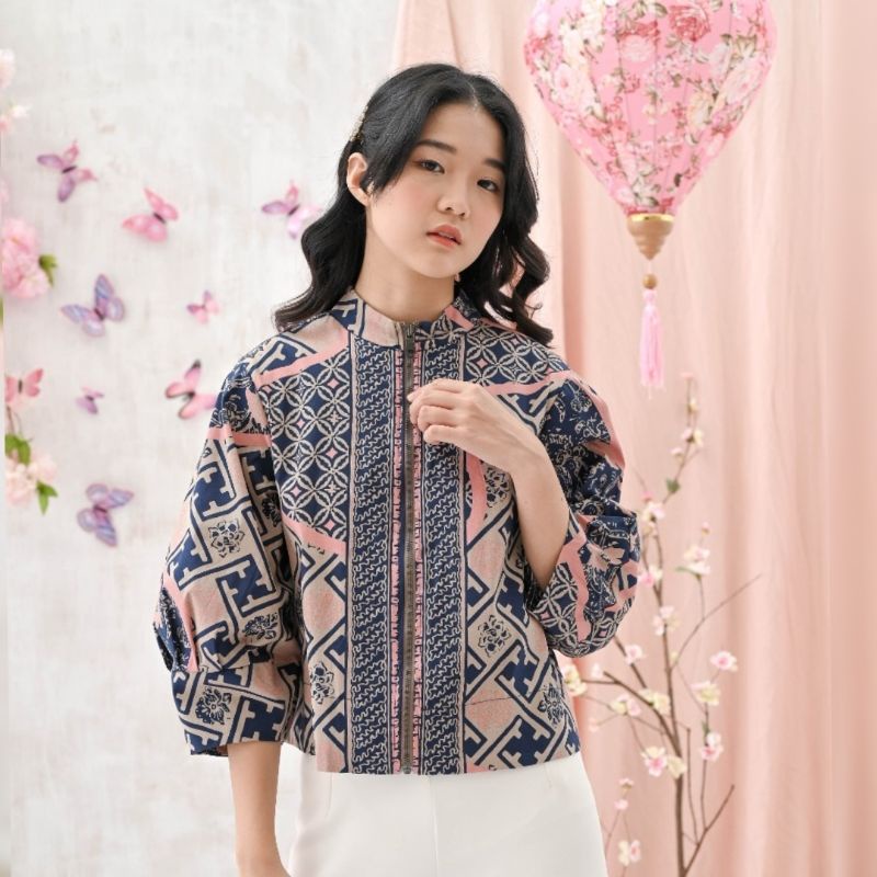 Size Jumbo : Jaket Bomber Batik / Jaket Batik Wanita /Outer Batik-6