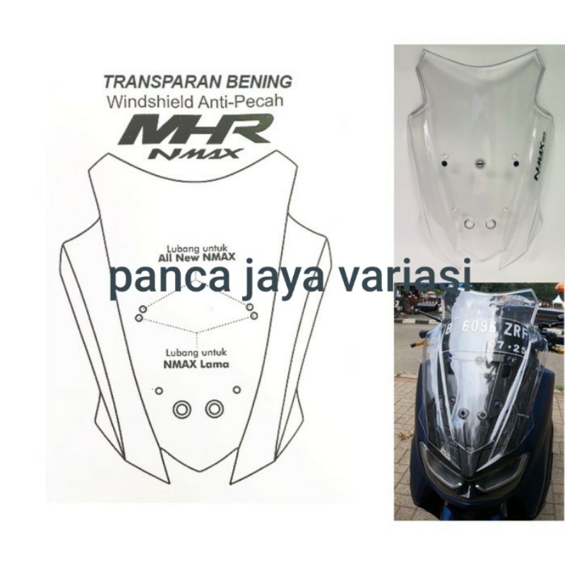 Visor Windshield Winsil All New Nmax-155 2020 / Nmax-155 2021 / Nmax155 2022 /Nmax-155 Old 2015-2019 V-Flow Anti Pecah MHR Best Quality Winshield Visor Ocito Yamaha All New Nmax-155 2020 / Nmax-155 2021 / Nmax-155 Old 2015-2019 Anti Pecah MHR Original