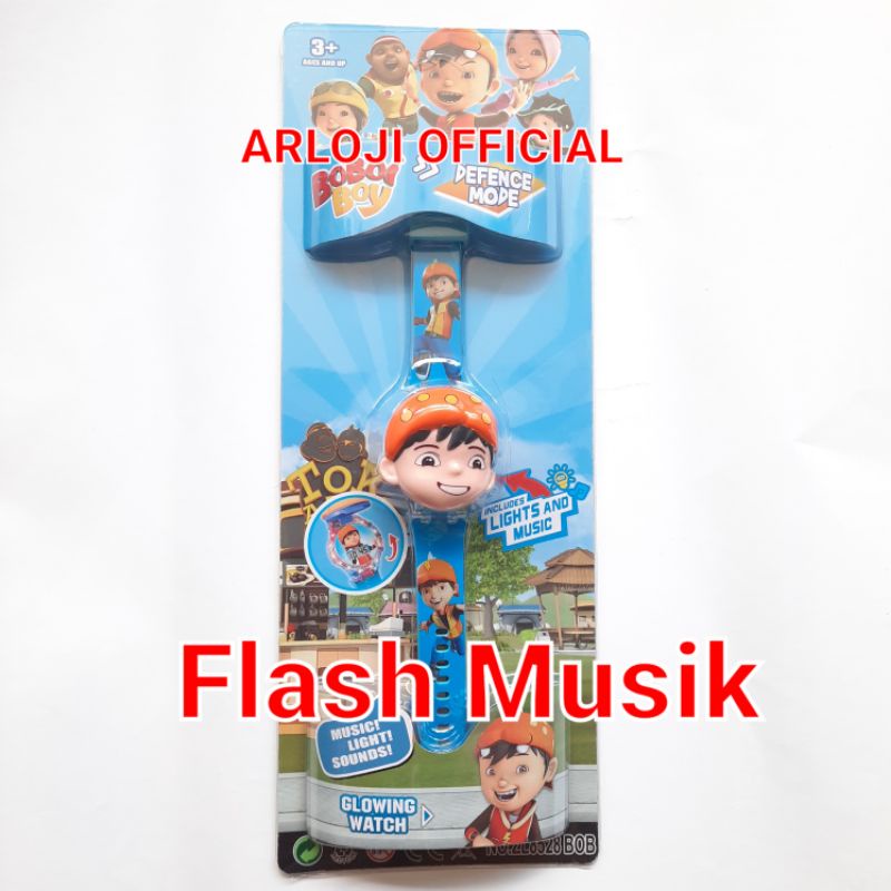 Jam tangan anak kepala karakternya bisa dibuka tutup ada LED Flash dan musik