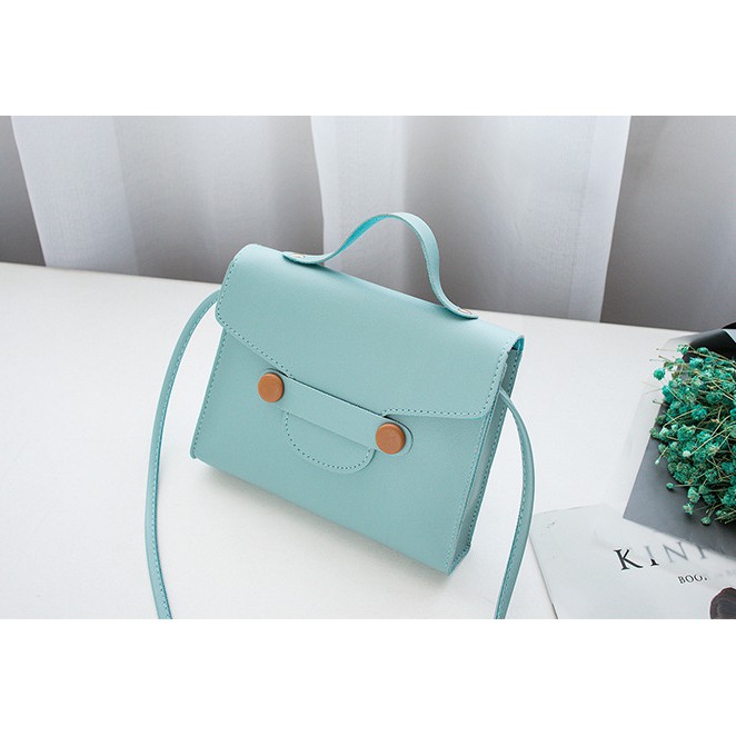 PU Leather Tas Wanita tas selempang Sling Bag Retro Pastel Color