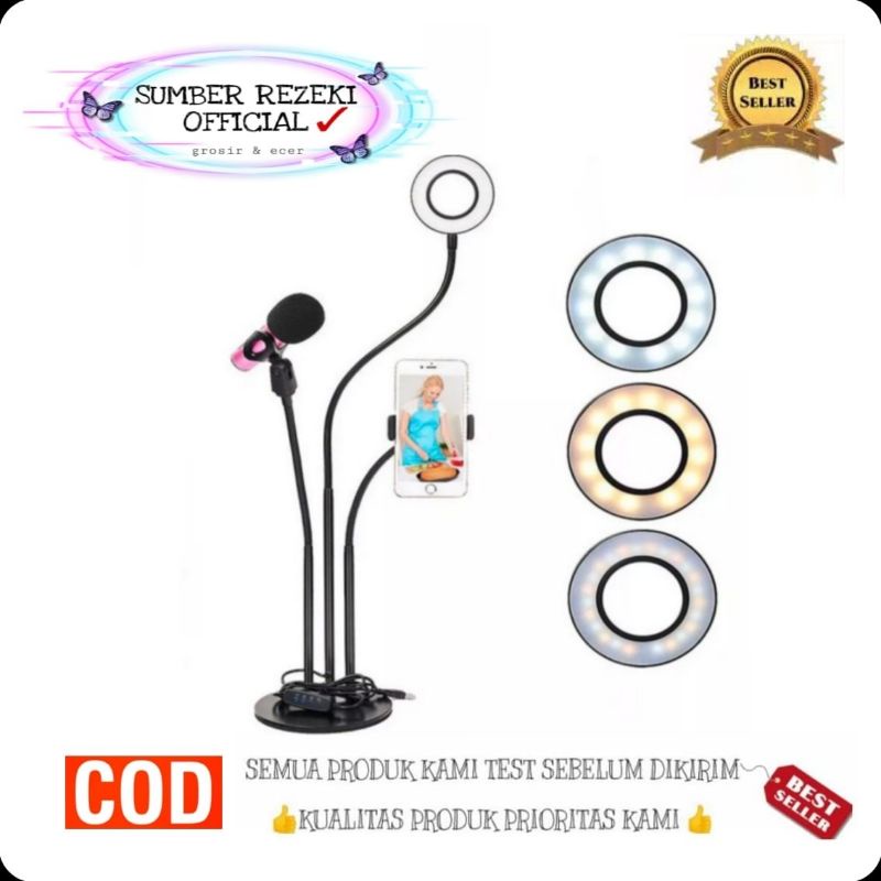 SR - Lazypod Jepit Profesional Live Streaming 3in1 / Ringlight Live Stream Lazypod Alat Youtuber Blo