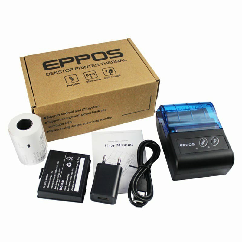 MINI MOBILE PRINTER BLUETOOTH 58MM EPPOS PT02 PORTABLE RPP02N CETAK STRUK NOTA PEMBAYARAN PPOB LISTRIK PULSA PAWOON MOKA QASIR PT-02 PT 02