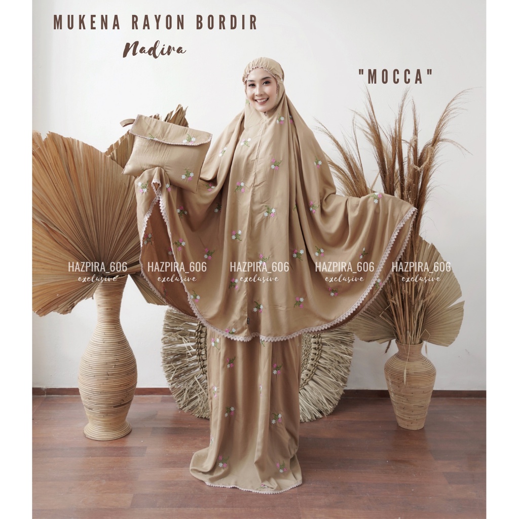 MUKENA DEWASA KATUN RAYON BORDIR NADIRA JUMBO