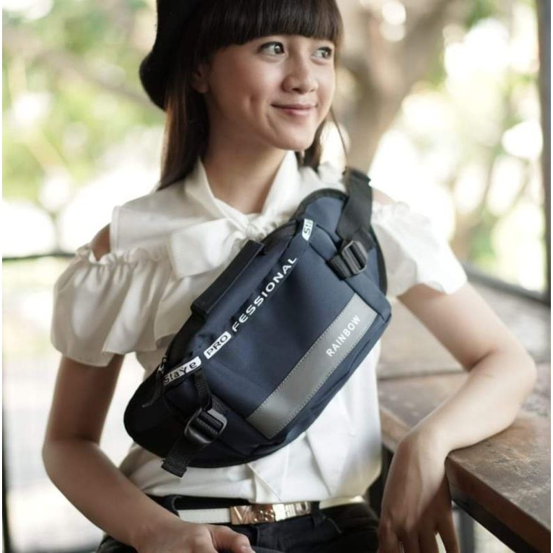 TAS SLEMPANG PRIA RAINBOW SELEMPANG COWOK SLINGBAG TAS DADA WATERPROOF MURAH KEREN PREMIUM WAISTBAG