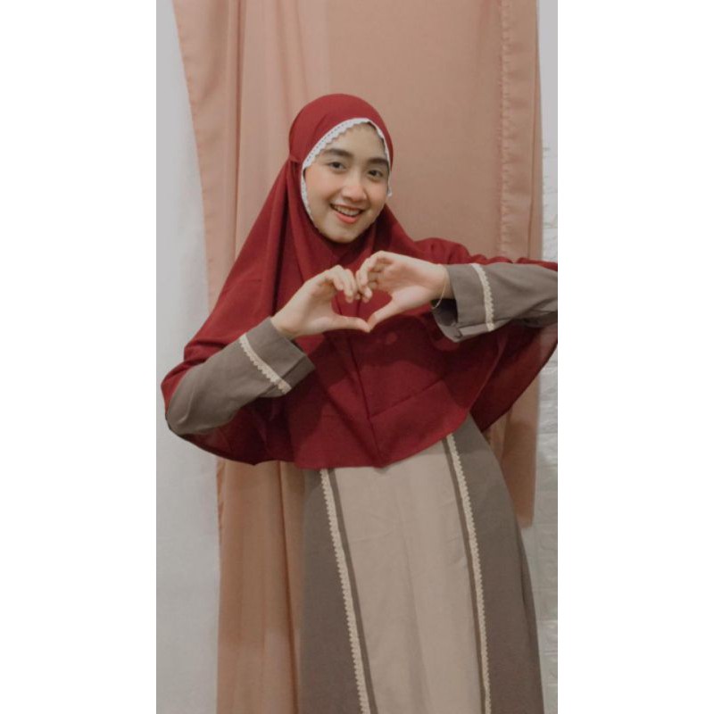 JILBAB BERGO RENDA TALI JUMBO/ JILBAB INSTAN RENDA DIAMOND