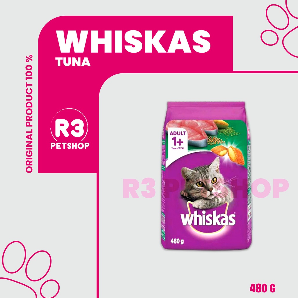 Makanan kucing kering premium WHISKAS Adult 480gr ALL VARIAN - Catfood premium