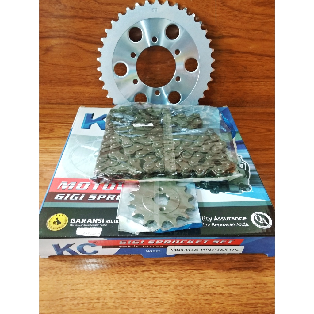 GEAR SET NINJA RR GIR PAKET NINJA RR GIRSET GIR DEPAN BELAKANG RANTAI 520 39T-14T
