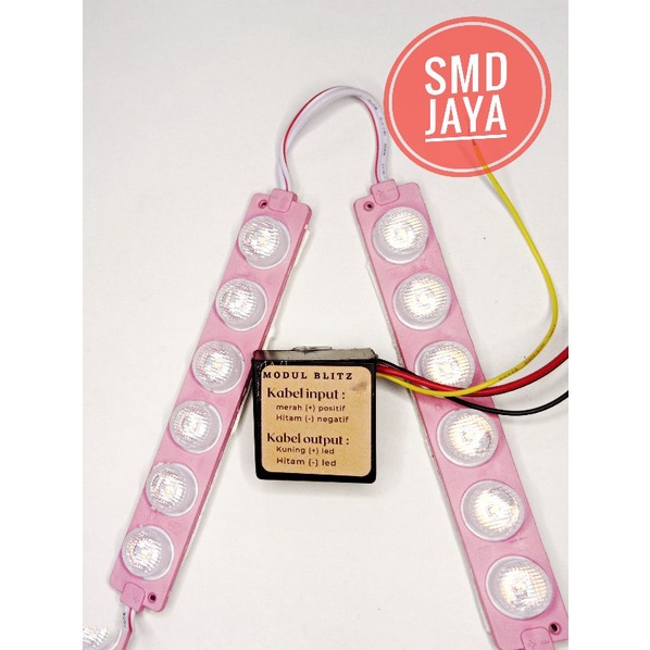 MODUL LAMPU LED KILAT /BLITZ PESAWAT +2 LED 6 MATA PANJANG 12/24VOLT