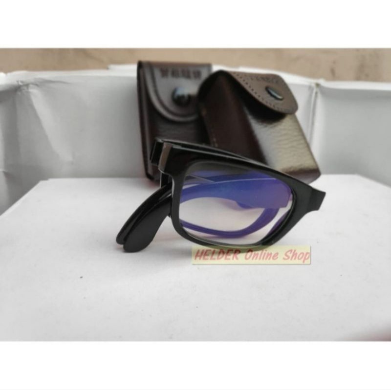 Kacamata Baca Lipat Pria Wanita Plus Auto Fokus Focus BONUS Box Kulit Premium