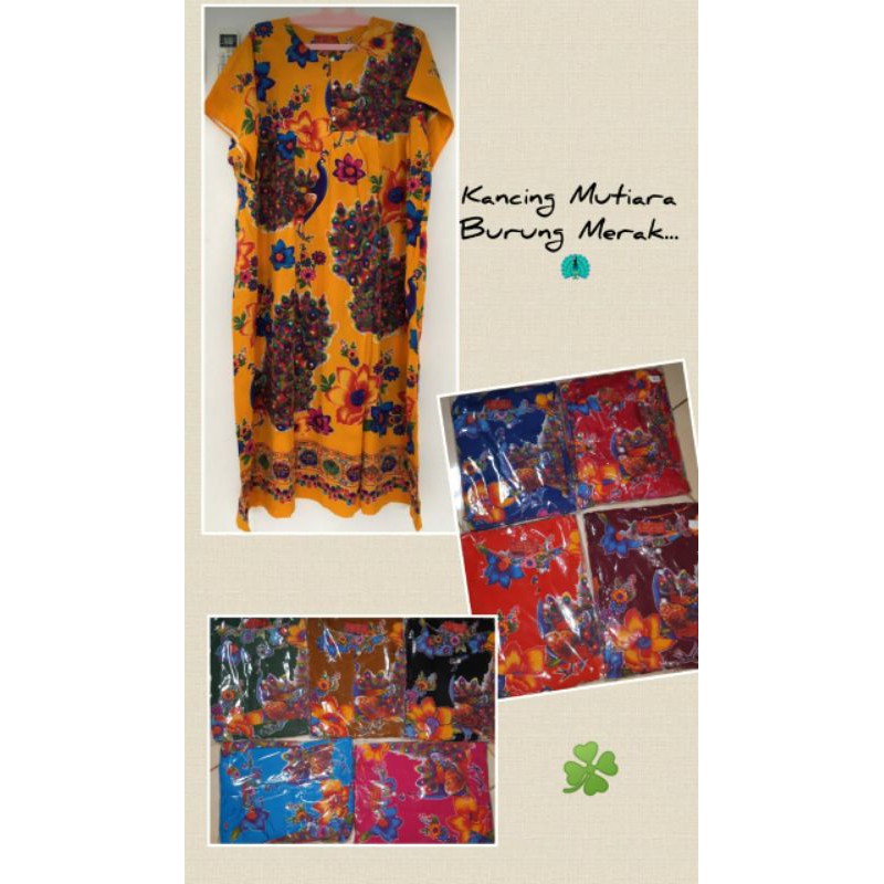Daster Longdress batik Lie Ing motif Burung Merak
