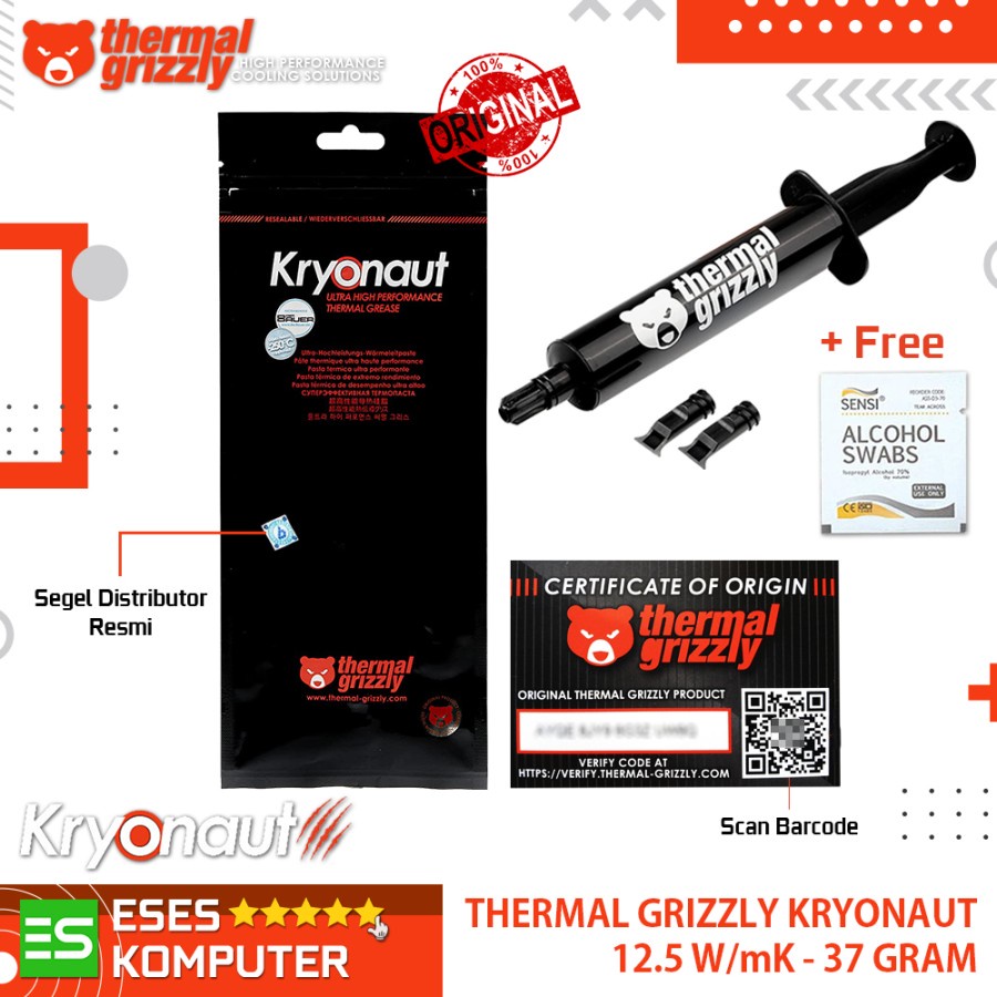 Thermal Grizzly Kryonaut 37 Gram / 37 Gr Thermal Paste Compound