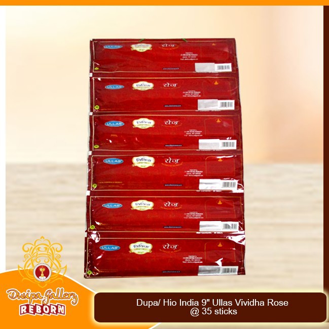 Dupa/ Hio India 9&quot; Ullas Vividha Rose @ 35 sticks (1 Renceng 6pcs)