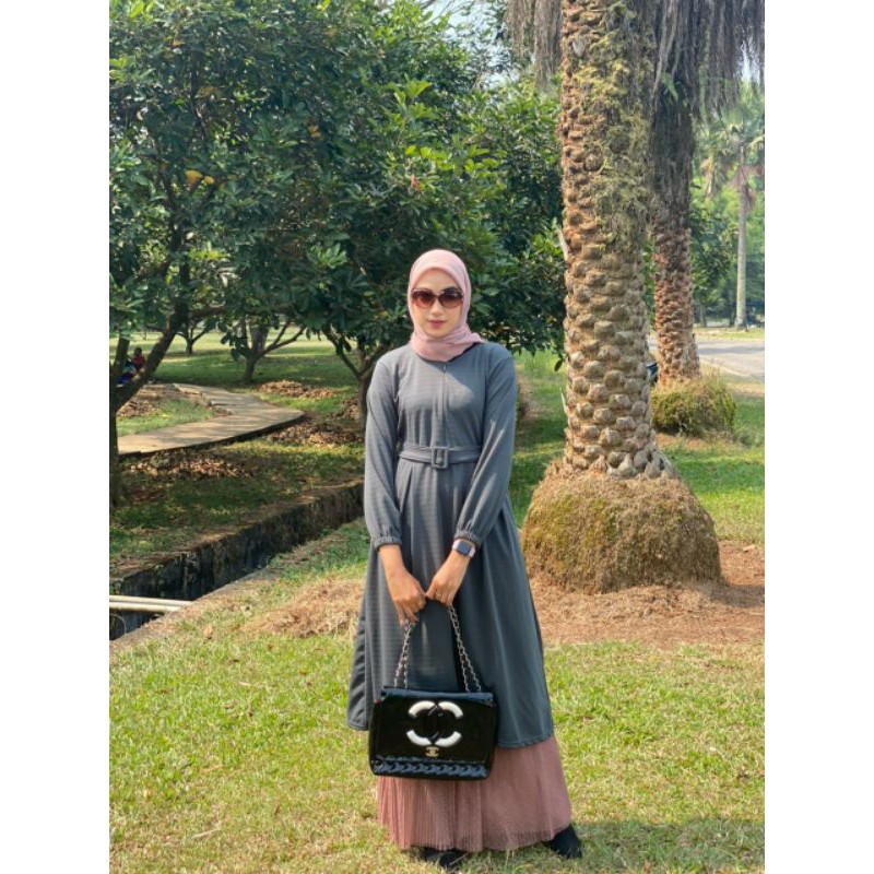 Alena Tunik, TUNIK WANITA MUSLIM BUSUI CANTIK BAHAN KAOS IMPORT LD 100-120 JUMBO ZIPPER BUSUI OOTD