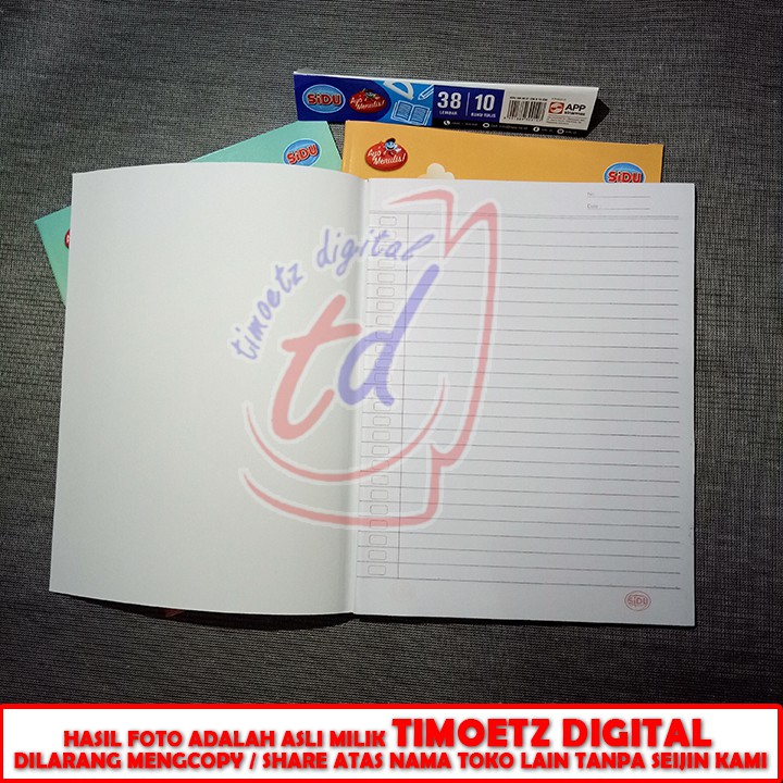 

Buku Tulis Kwarto 58 Lembar – Buku Sidu – Buku Tulis Sinar Dunia