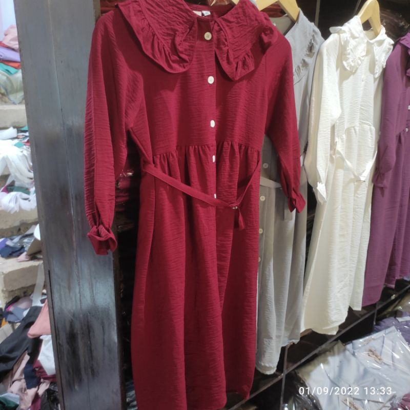 Gamis anak Gesper Crinkle Uragiri anak Umur 1-7tahun